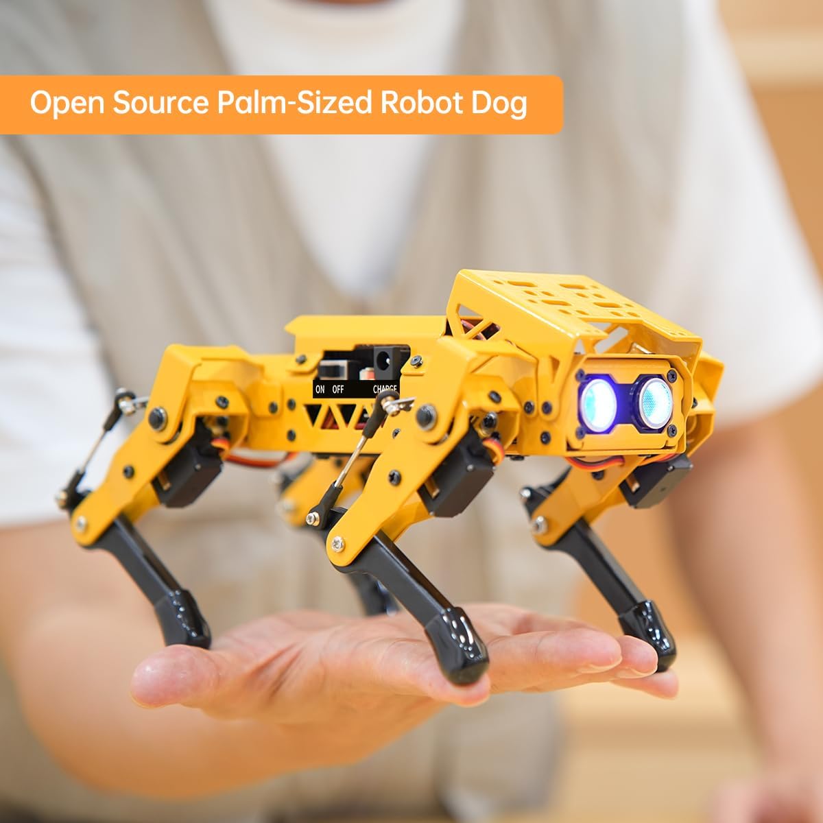 MechDog Robot Dog for Arduino Scratch Python Starter Smart Robot Kit with ESP32 AI Camera, Self Balancing Target Recognition&Tracing Open Source Bionic Quadruped Programming Science Set, Standard Kit