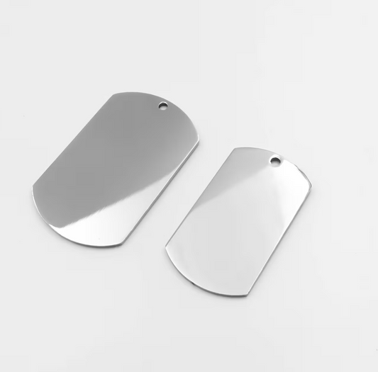 Dog Tag Blanks-Stainless Steel -Single Or Package of 10, Highly Polished Shiny Or Matte , High Quality, USA, Stainless Steel Tags-Military